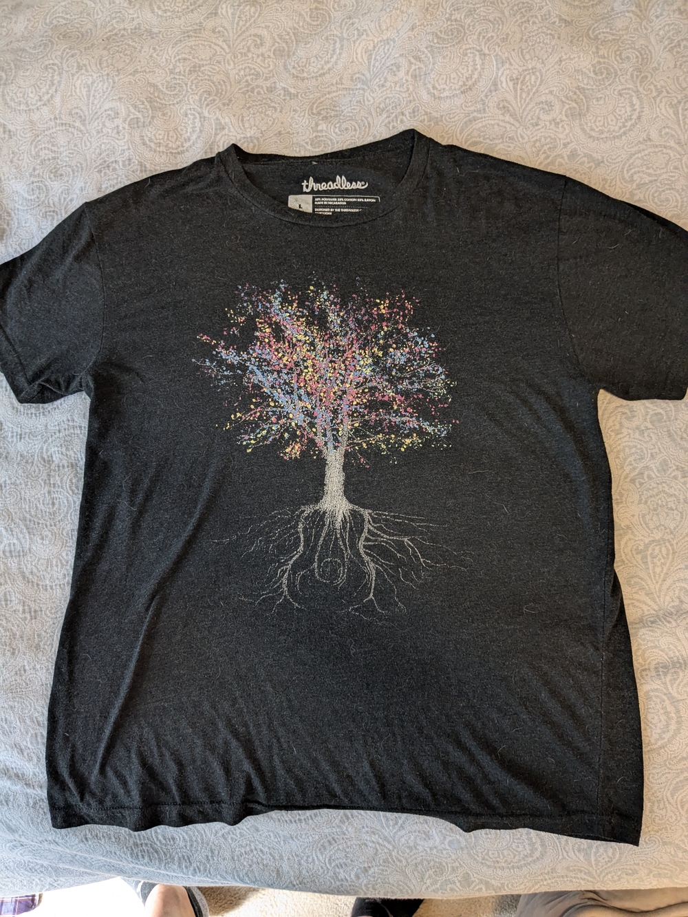 Threadless Black Multicolor Tree Graphic Tee